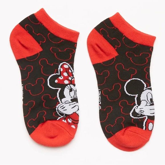 Mickey And Minnie Mouse Graphic Ankle Socks 3-Pack - Picture 2 of 6